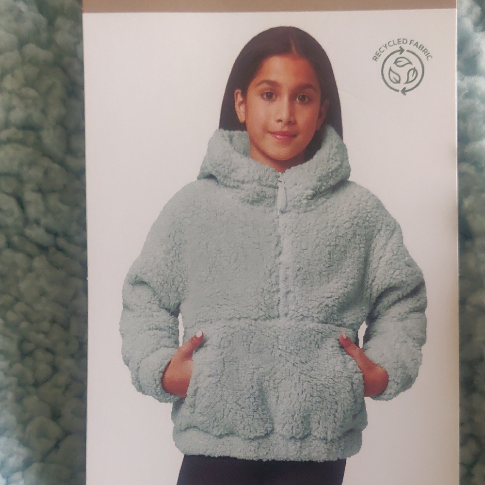 Mondetta Hoodie Youth Girls 14/16 Winter Sky Fleece Cozy  Sherpa Light Blue